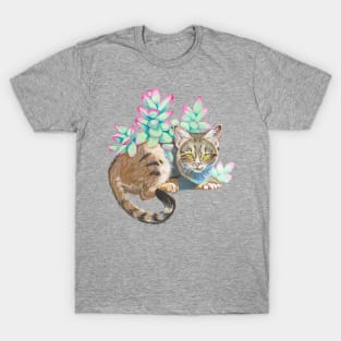 Cat and Succulents T-Shirt